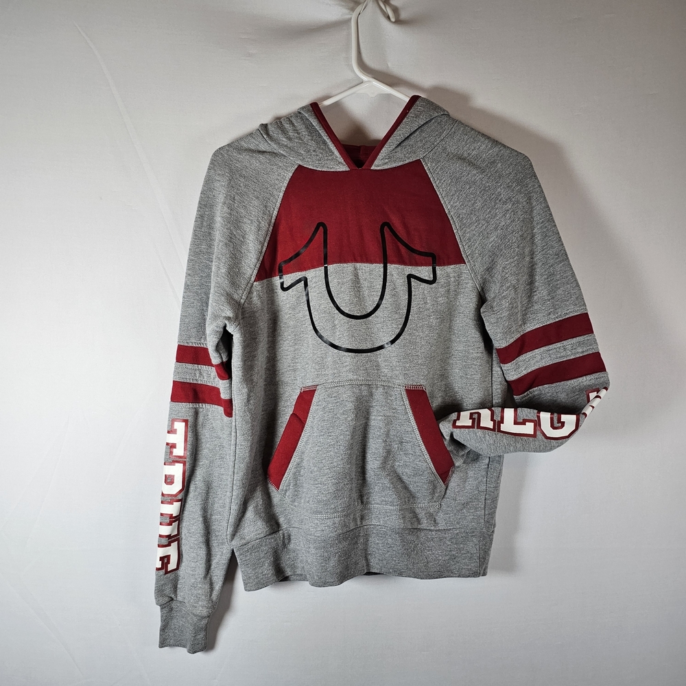 True Religion Gray and Red Graphic XS Hoodie